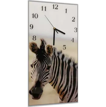 Hodiny Glasdekor Nástěnné hodiny 30x60cm hlava zebry Materiál: plexi