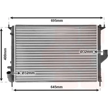 Chladič motoru Chladič, chlazení motoru VAN WEZEL 43002477