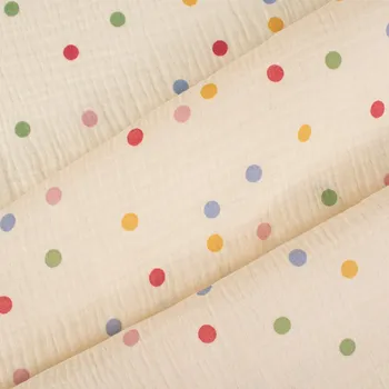 Dvojitá gázovina / mušelín JENNY barevné puntíky