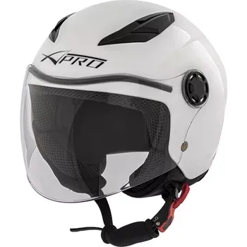 Helma na motorku A-Pro BIKESTAR WH dětská bílá otevřená jet přilba