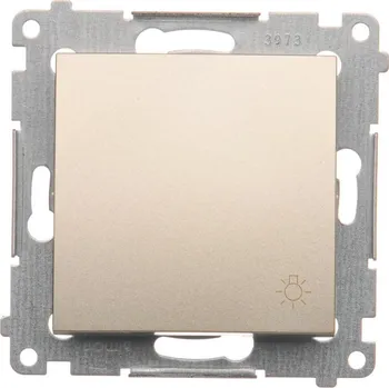 vypínač Tlačítko zapínací “světlo”, řazení 1/0, 10 AX / 230 V~, bezšroubové, Simon 54 DS1.01/44, zlatá metalizovaná