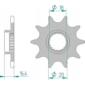 Nářadí na motocykly 79304-10 PŘEDNÍ HNACÍ OZUBENÉ KOLO MOTO. OCELOVÉ AFAM