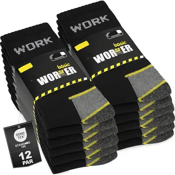 Ponožky pánské černé bavlněné 44-46 bez gumičky sada 12 párů