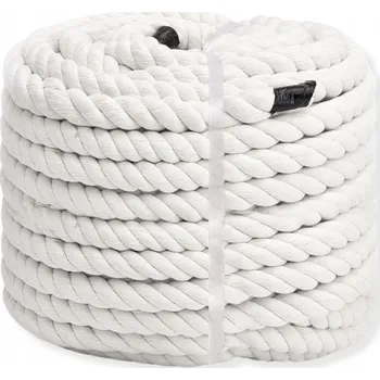 Horolezectví BAVLNĚNÉ LANO 16mm - 50m kroucené bílé dekorativní EKO lano
