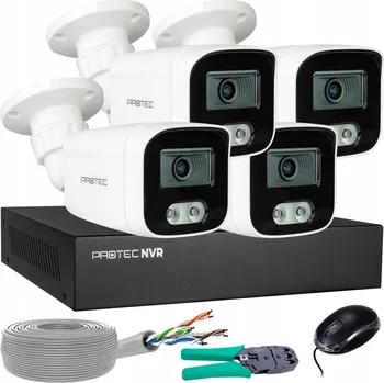 Bezpečnostní kamera Monitorovací sada 4 IP kamer 8MP PoE Mikrofon Detekce osob bez HDD