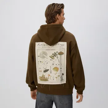 Pánská mikina Reserved - Mikina s aplikací na zádech - hnědozelená - 7900H-78X - 7900H-78X-L