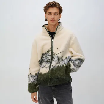 Pánská mikina Reserved - Mikina sherpa se stojáčkem - vícebarevná - 9569N-MLC - 9569N-MLC-S