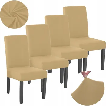 Prostěradlo POTAHY NA ŽIDLE 4KS sada TMAVĚ BÉŽOVÁ HLADKÁ