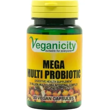 Lék při potížích s trávením Veganicity Mega Multi Probiotic - 20 miliard prospěšných bakterií 30 kapslí>