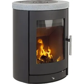 Krbová kamna HETA Scan-line 850 Wall černý lak a horní deska mastek