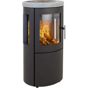 Krbová kamna HETA Scan-line 800 boční prosklení šedý lak a horní deska mastek