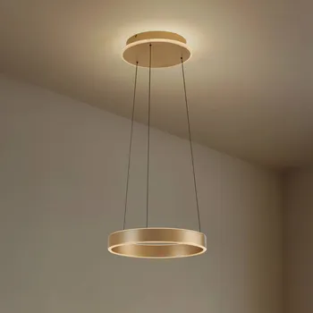 Lucande LED závěsné světlo Tindra, Ø 40 cm, zlaté, stmívatelné - Stropní držák – Ø 25 cm, výška 5 cm zlato LED 35 W celkem - Doprava zdarma