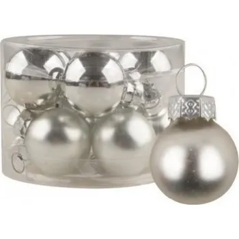 Vánoční dekorace Sada skleněných baněk 2,5 cm - stříbrná - 12 ks - 3577