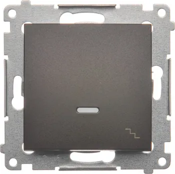 vypínač Vypínač střídavý, s orientačním LED podsvětlením, řazení 6So, 16 AX /, Simon 54 DW6AL.01/46, hnědá metalizovaná