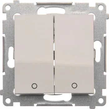 vypínač Vypínač 2 násobný, dvoupólový, řazení 2+2, 16 AX / 230 V~, šroubové svorky, Simon 54 DW22A.01/11, bílá