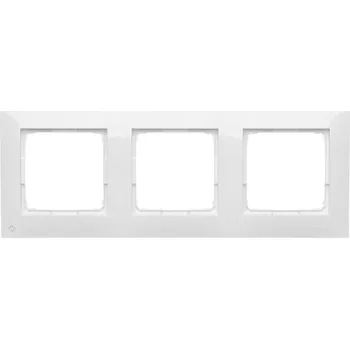 Elektroinstalační krabice Rámeček 3 násobný, pastelový, pro krabice do sádrokartonu,, Simon 54 DRK3/AB11, bílá antibakteriální