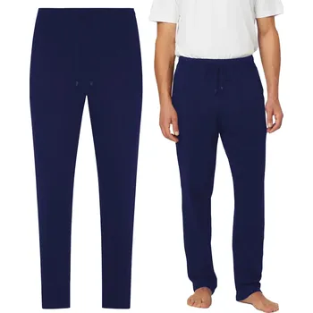 Pánské pyžamo PYŽAMOVÉ KALHOTY PÁNSKÉ DLOUHÉ BAVLNĚNÉ PYŽAMO NA SPANÍ TMAVĚ MODRÉ *M