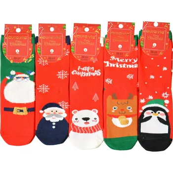Ponožky dětské 28-31 VÁNOČNÍ s MIKULÁŠEM 5 párů