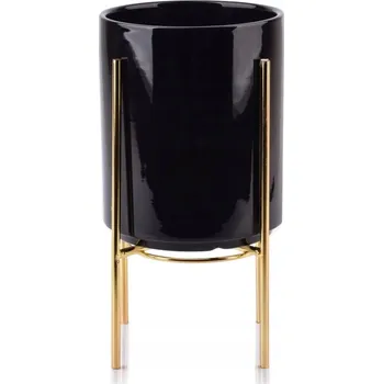 Květináč Květináč 15,5 x 13 cm keramický černý