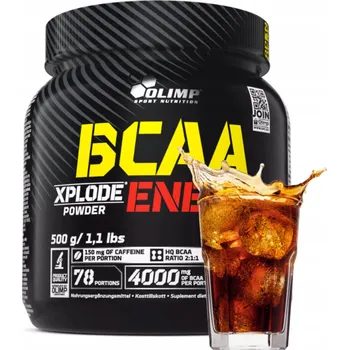 Aminokyselina Olimp BCAA Xplode Prášek Energy BCAA Aminokyseliny Kofein 500g Cola