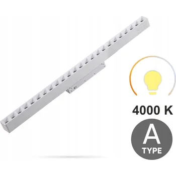 Lineární reflektor bílý s mřížkou 24W 4000K neutrální bílá SMART TRACK 48VDC Typ A