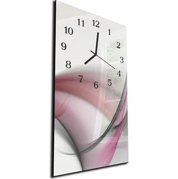 Hodiny Glasdekor Nástěnné hodiny 30x60cm fialovo šedá abstraktní vlna Materiál: plexi