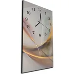 Glasdekor Nástěnné hodiny 30x60cm abstrakt hnědá vlna šedé pozadí Materiál: kalené sklo