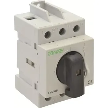 vypínač na DIN lištu Tracon EVOMS125/3 Modulární vypínač uzamykatelný visacím zámkem, 400V, 50Hz, 125A, 3P, 25-50mm2 (Tracon EVOMS125/3)