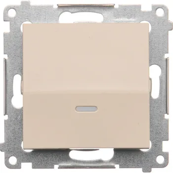 vypínač Vypínač jednopólový, s orientačním LED podsvětlením, řazení 1So, 16 AX / 230 V~,, Simon 54 DW1AL.01/41, krémová