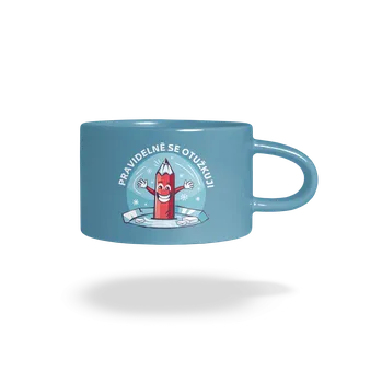 Bastard Pravidelně se otužkuji hrnek makronka Blue Macaron