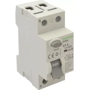 Proudový chránič Tracon EVOG2P253 Proudový chránič, 2-pólový, 25A, 300mA, 6kA, A (Tracon EVOG2P253)