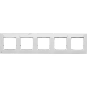 vypínač Rámeček 5 násobný, pastelový, pro krabice do sádrokartonu,, Simon 54 DRK5/AB11, bílá antibakteriální