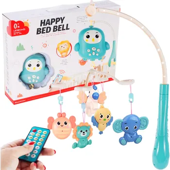 Kolotoč nad postýlku Kolotoč s sovičkou a zvířátky s dálkovým ovladačem