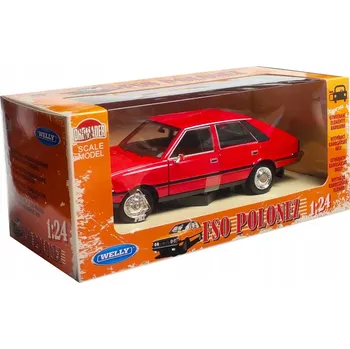autíčko Model auta Welly FSO Polonez 1500 MR 1978 1:24 červený, kovový model