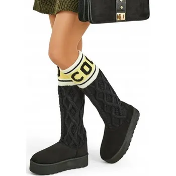 Dámská zimní obuv Černé dámské sněhule s vysokým svrškem Anane 36