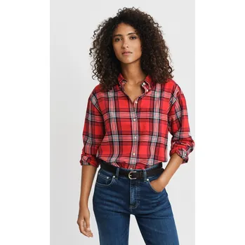 Dámská košile KOŠILE GANT REL CHECKED FLANNEL BD SHIRT RUBY RED
