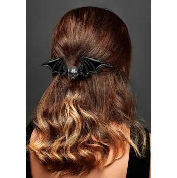 SPONKA DO VLASŮ LEBKA NETOPÝR 13 CM HALLOWEEN STRAŠIDELNÝ ÚČES ČERNÁ