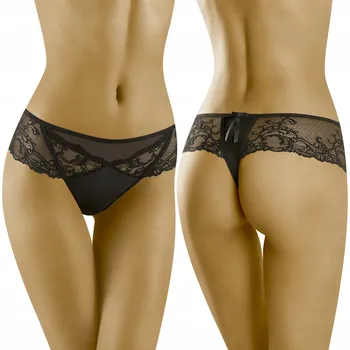 Kalhotky Černé krajkové TANGA Wol-Bar Diablada M