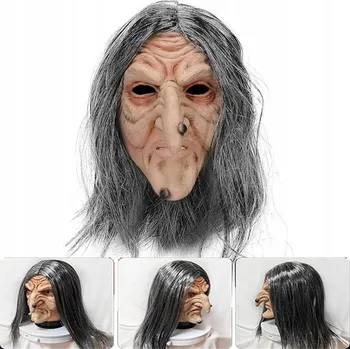 Karnevalová maska Maska na obličej latexová zombie stříbrná