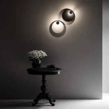 Lampička Knikerboker LED nástěnné světlo Pois, černá, Ø 25 cm, stmívatelné 1 x 14 W LED - Doprava zdarma