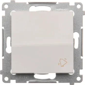 vypínač Tlačítko zapínací “zvonek”, řazení 1/0, 16 AX / 230 V~, šroubové svorky, Simon 54 DD1A.01/11, bílá