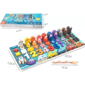 Dřevěná hračka Majlo Toys vkládačka 5v1 Matching Board
