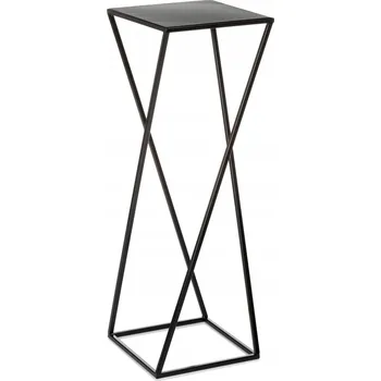 Květináč Černý kovový Květináč HowHomely 24 cm x 24 x 70 cm