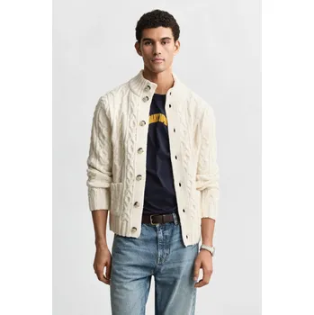 Pánský svetr KARDIGÁN GANT CABLE CARDIGAN CREAM