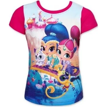 Dívčí tričko Setino Dívčí tričko TŘPYTKA A SVĚTLA na létajícím koberci krátký rukáv Barva: Růžová, Velikost: 98