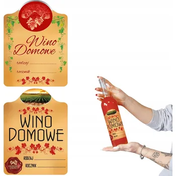 Samolepící etiketa 10X ETIKETA NÁLEPKA DOMÁCÍ VÍNO ŽLUTÉ
