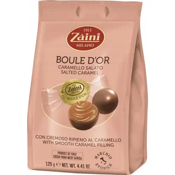 Čokoláda ZAINI ČOKOLÁDOVÉ PRALINKY BOULE D’OR CARAMELLO SALATO 125G JAKO DÁREK