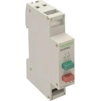 tlačítko Tracon EVOPB2 Modulární tlačítko, 230V, 50Hz, 1NO, 1NC, Ith:16A, AC-14, Ie:6A (Tracon EVOPB2)