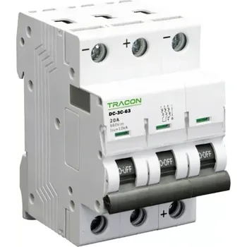 Jistič Tracon DC-3C-25 Jistič pro jednosměrné obvody, 3P, 25A, 660VDC (Tracon DC-3C-25)