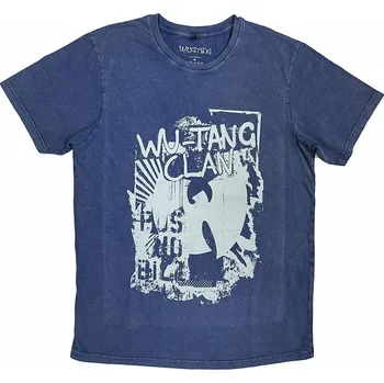 Pánská móda Wu-Tang Clan tričko, Graffiti Stone Wash Denim Blue, pánské S